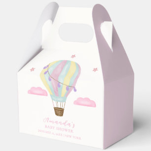 Rainbow Hot Air Balloon Cloud Star Baby Shower Favor Boxes