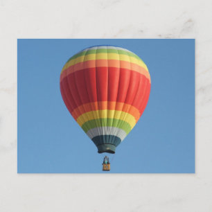 Rainbow Hot air Balloon Postcard