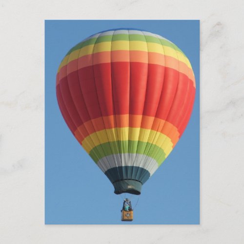Rainbow Hot air Balloon Postcard