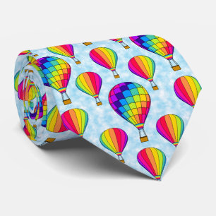 Rainbow Hot Air Balloons Neck Tie
