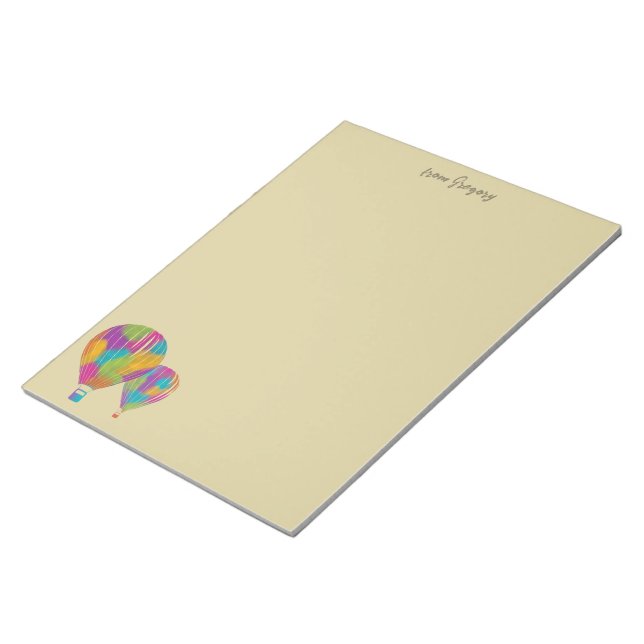 Rainbow Hot Air Balloons Writing Paper Notepad (Angled)
