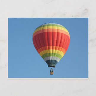 Rainbow hot air baloon postcard
