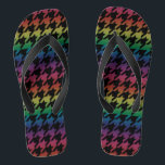 Rainbow houndstooth flip flops<br><div class="desc">This stylish houndstooth featuring black and rainbow is a must have. Change the size of the houndstooth by customizing to create your signature look. Add a monogram too! Look for coordinating accessories. These are perfect for weddings as a change to comfortable footwear during the reception.</div>