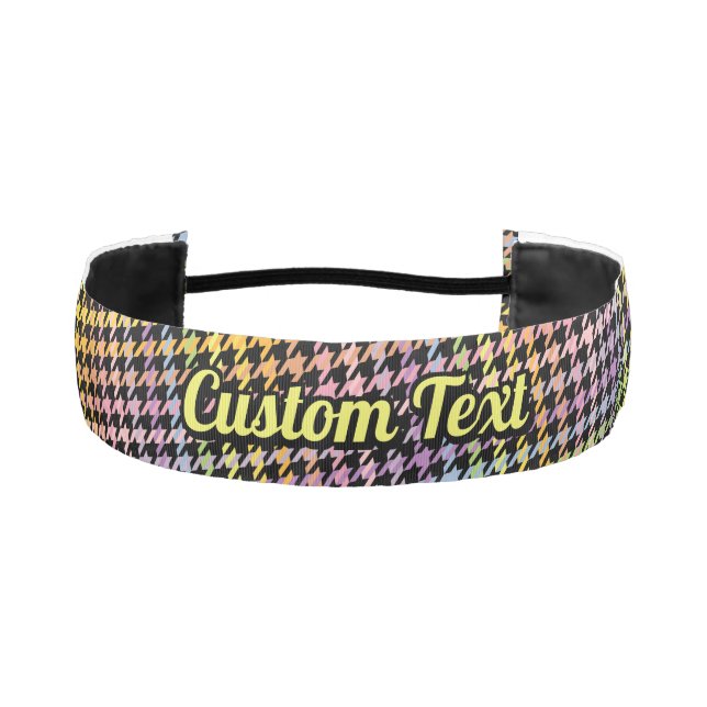Rainbow Houndstooth Pattern Athletic Headband (Front)