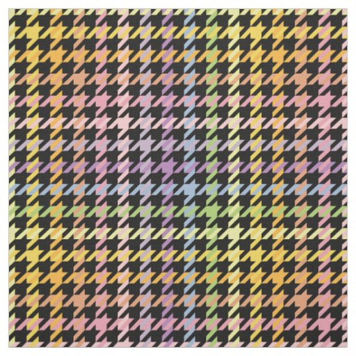 Rainbow Houndstooth Pattern Fabric
