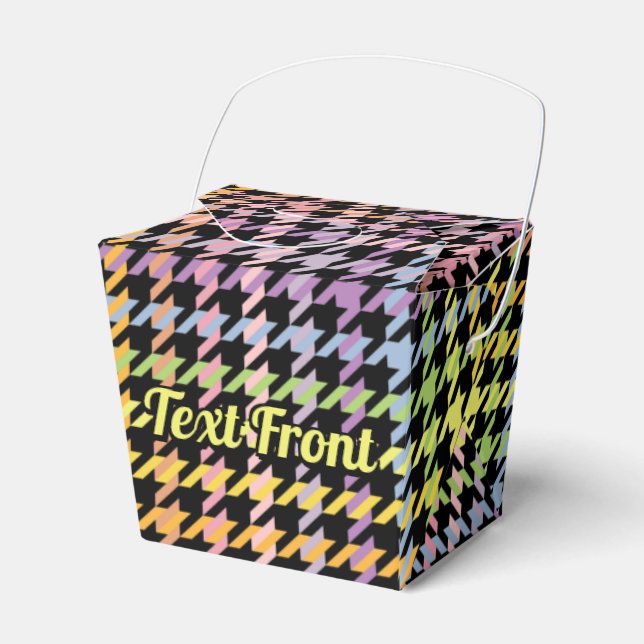 Rainbow Houndstooth Pattern Favor Boxes (Front Side)