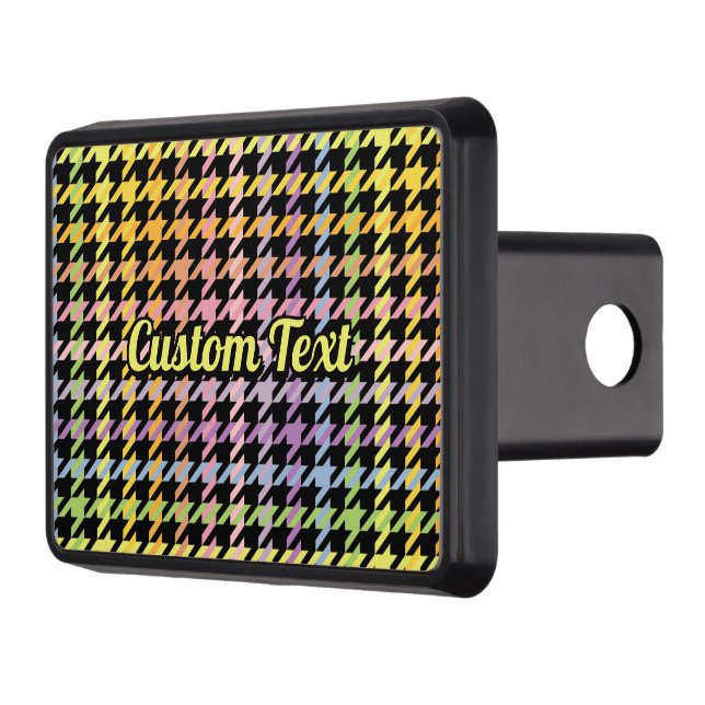 Rainbow Houndstooth Pattern Hitch Cover (Left)