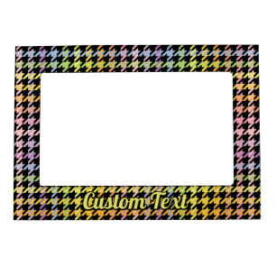 Rainbow Houndstooth Pattern Magnetic Frame