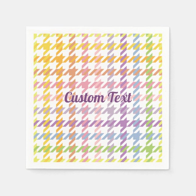 Rainbow Houndstooth Pattern Napkins (Front)