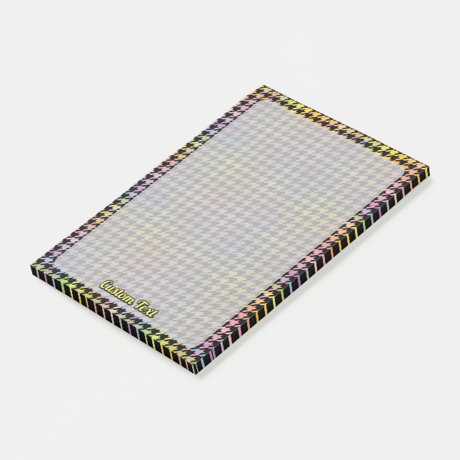 Rainbow Houndstooth Pattern Post-it Notes (Angled)