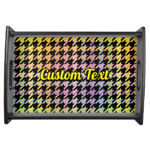 Rainbow Houndstooth Pattern Serving Tray