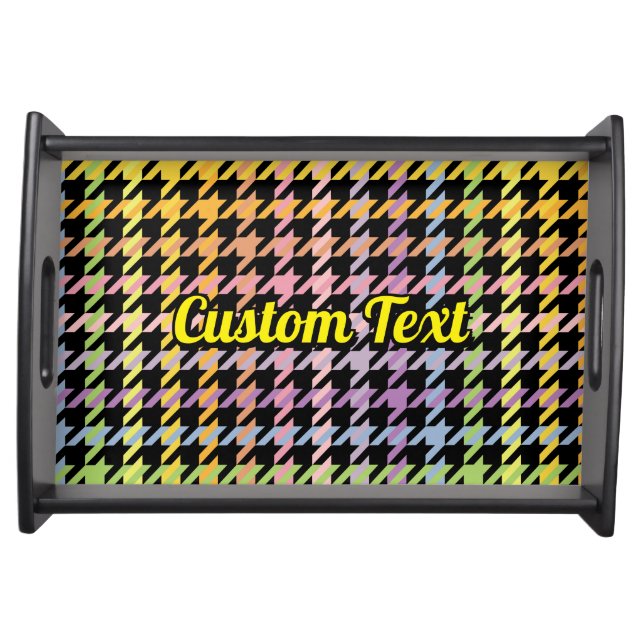 Rainbow Houndstooth Pattern Serving Tray (Front)