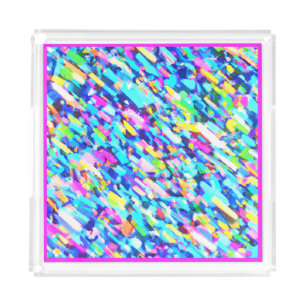 Rainbow-hued Abstract Art Acrylic Tray