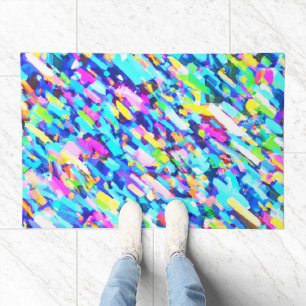 Rainbow-hued Abstract Art Doormat
