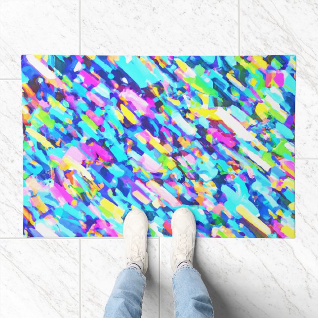 Rainbow-hued Abstract Art Doormat (Indoor)