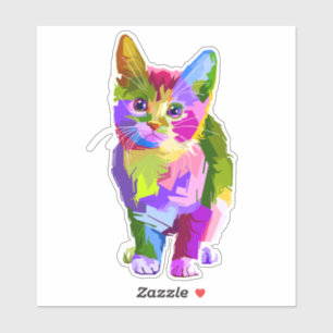 Rainbow-hued Kitten Sticker