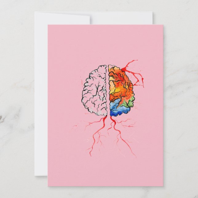 Rainbow human brain thank you card (Front)
