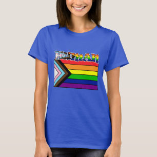 Rainbow Human LGBTQ Flag Support and Pride T-Shir T-Shirt
