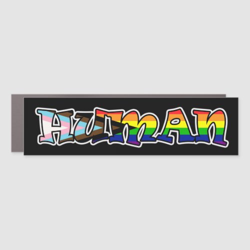 Rainbow Human LGBTQ Pride and Support Car Magnet