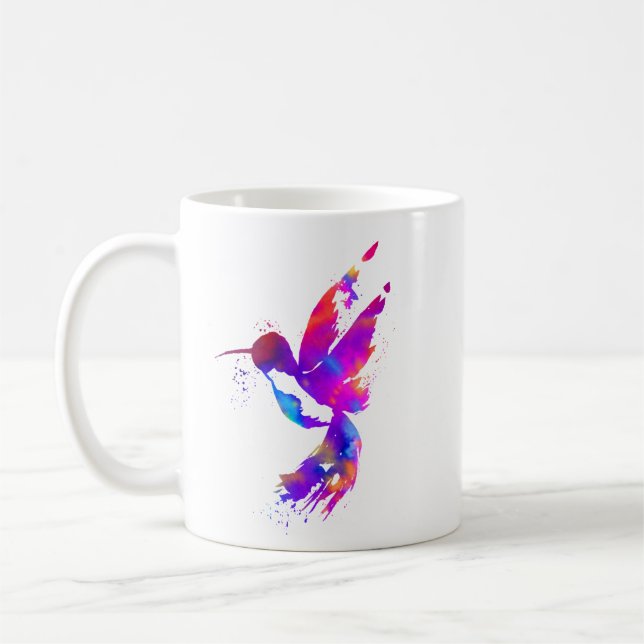 Rainbow Hummingbird Coffee Mug (Left)