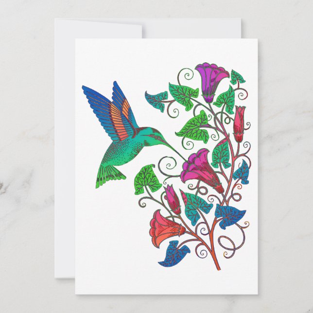 Rainbow Hummingbird Invitation (Front)