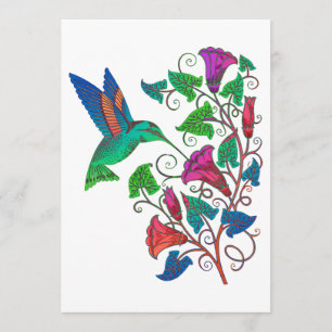 Rainbow Hummingbird Invitation