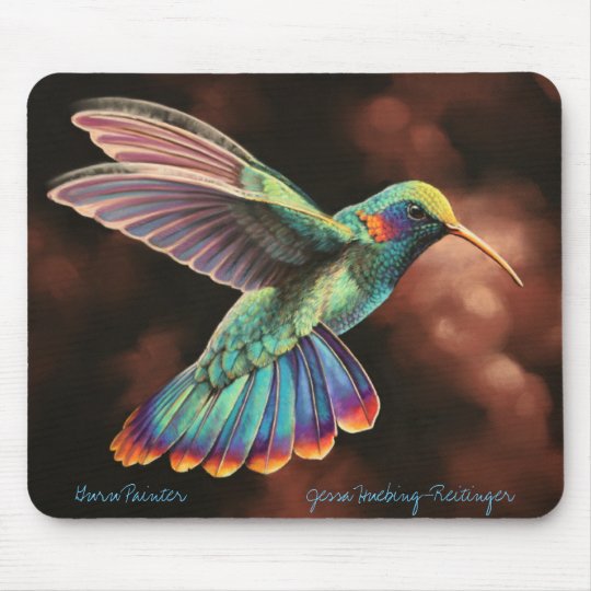 Rainbow Hummingbird Mousepad | Zazzle.com