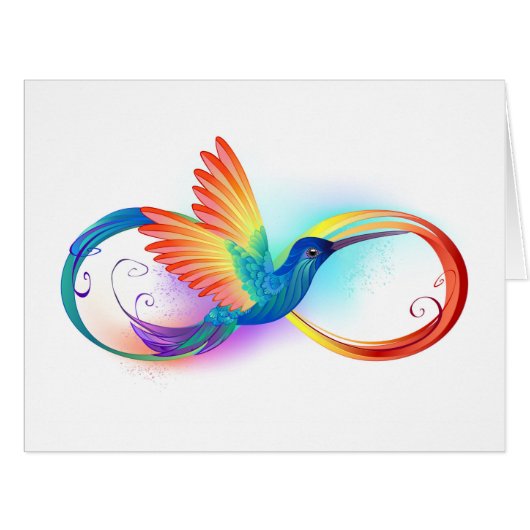 Rainbow Hummingbird with Infinity symbol (Front Horizontal)