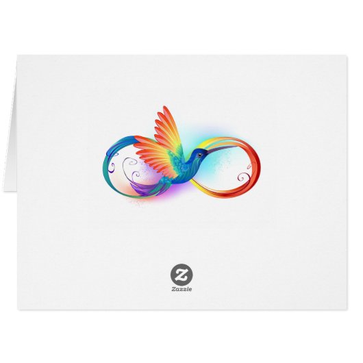 Rainbow Hummingbird with Infinity symbol (Back Horizontal)