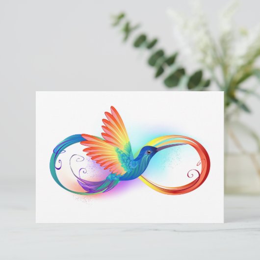 Rainbow Hummingbird with Infinity symbol (Standing Front)