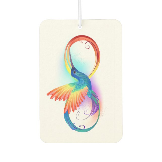 Rainbow Hummingbird with Infinity symbol Air Freshener (Front)