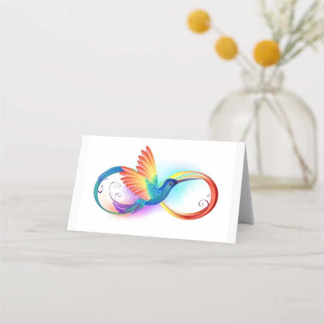 Rainbow Hummingbird with Infinity symbol Appointment Card (Front)