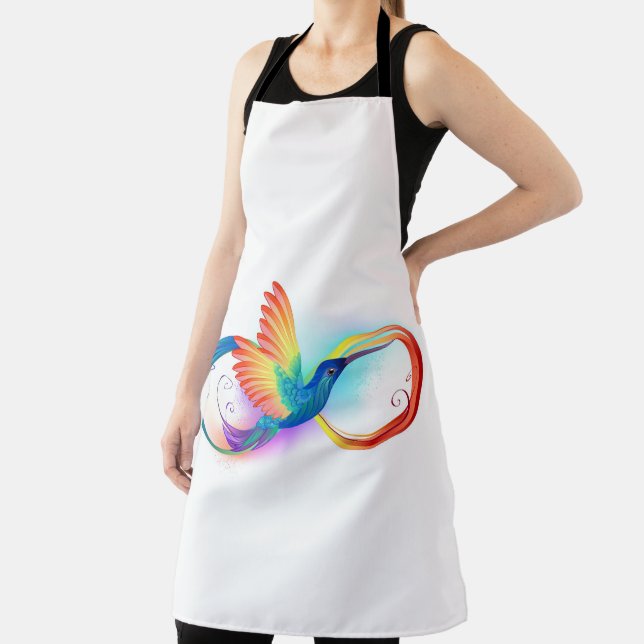 Rainbow Hummingbird with Infinity symbol Apron (Insitu)