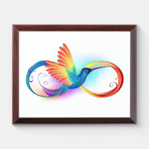Rainbow Hummingbird with Infinity symbol Award Plaque
