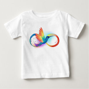 Rainbow Hummingbird with Infinity symbol Baby T-Shirt