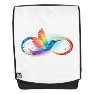 Rainbow Hummingbird with Infinity symbol Backpack