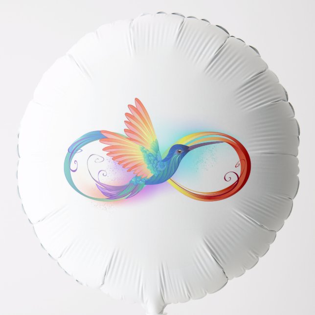 Rainbow Hummingbird with Infinity symbol Balloon (Front)
