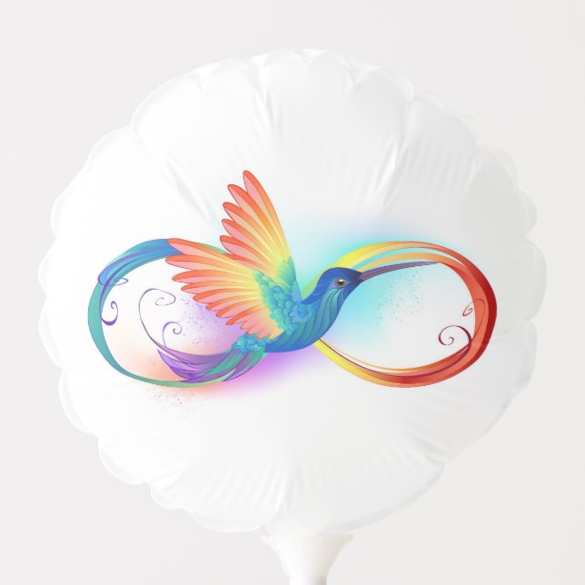 Rainbow Hummingbird with Infinity symbol Balloon (Front)