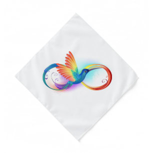 Rainbow Hummingbird with Infinity symbol Bandana