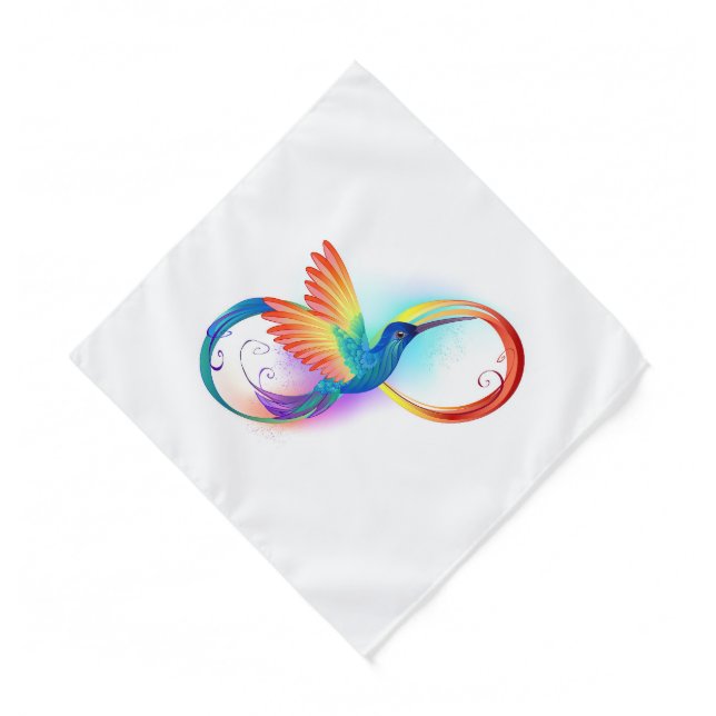 Rainbow Hummingbird with Infinity symbol Bandana (Front)