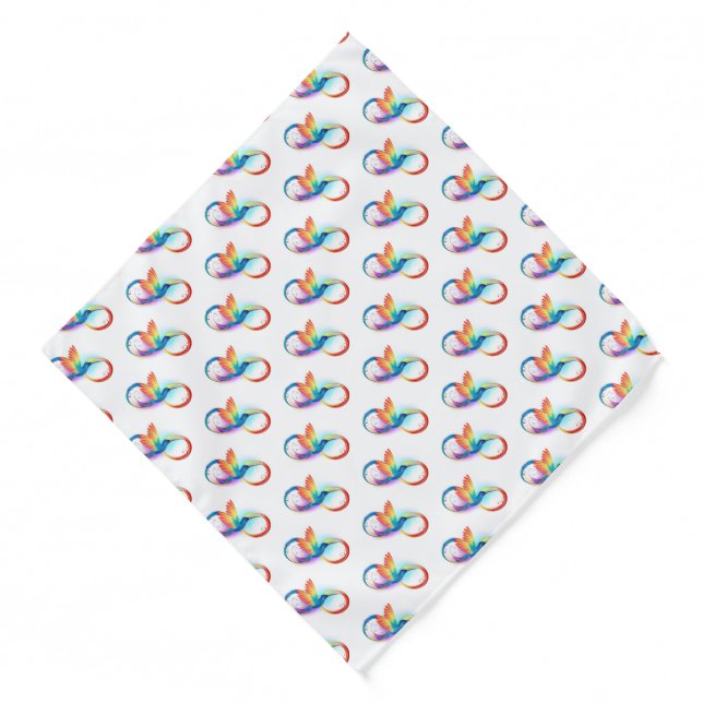 Rainbow Hummingbird with Infinity symbol Bandana (Front)