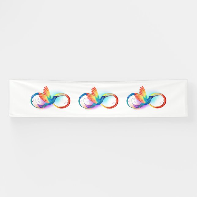 Rainbow Hummingbird with Infinity symbol Banner (Horizontal)