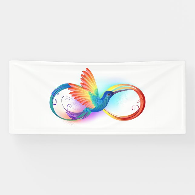 Rainbow Hummingbird with Infinity symbol Banner (Horizontal)