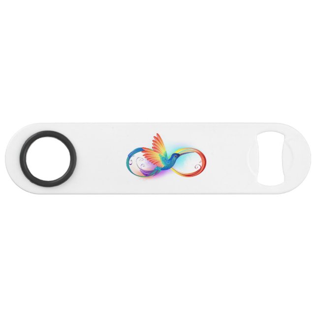 Rainbow Hummingbird with Infinity symbol Bar Key (Front (Horizontal))