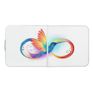 Rainbow Hummingbird with Infinity symbol Beer Pong Table