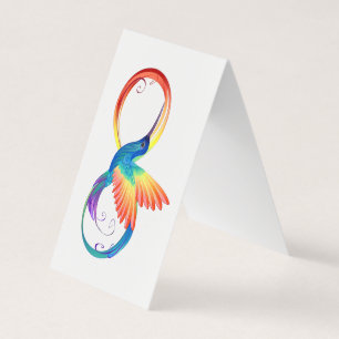 Rainbow Hummingbird with Infinity symbol Business Card