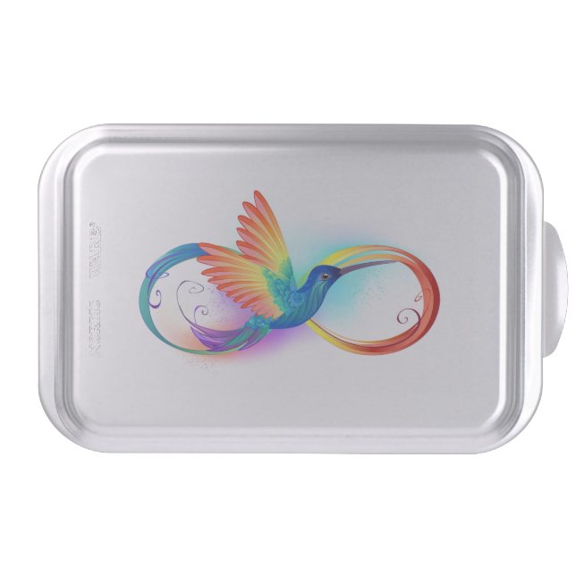 Rainbow Hummingbird with Infinity symbol Cake Pan (Front)