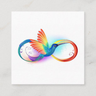 Rainbow Hummingbird with Infinity symbol Calling Card
