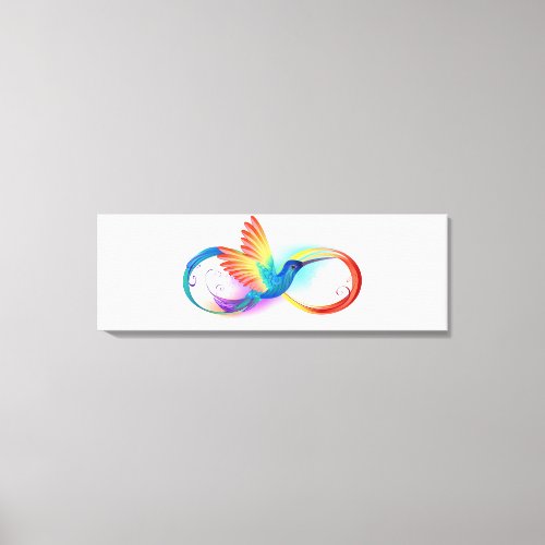 Rainbow Hummingbird with Infinity symbol Canvas Print