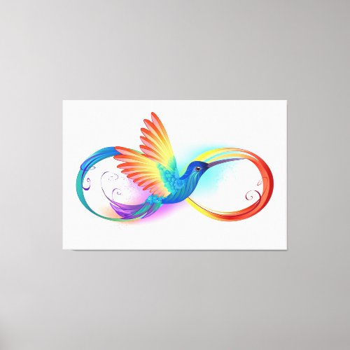 Rainbow Hummingbird with Infinity symbol Canvas Print